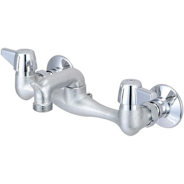 Central Brass Two Handle Wallmount Service Sink Faucet in Rough Chrome 0051-TRC - main